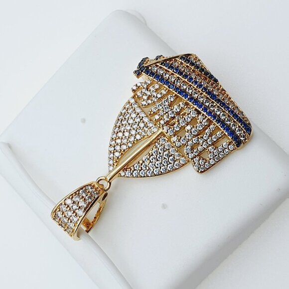 "14K Gold Plated Cubic Zircon Pendant, INUS1BR073 - Picture 9 of 11